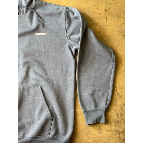 Carhartt Work Hoodie Light Blue Size L Classic Workwear - Picture 2 of 7